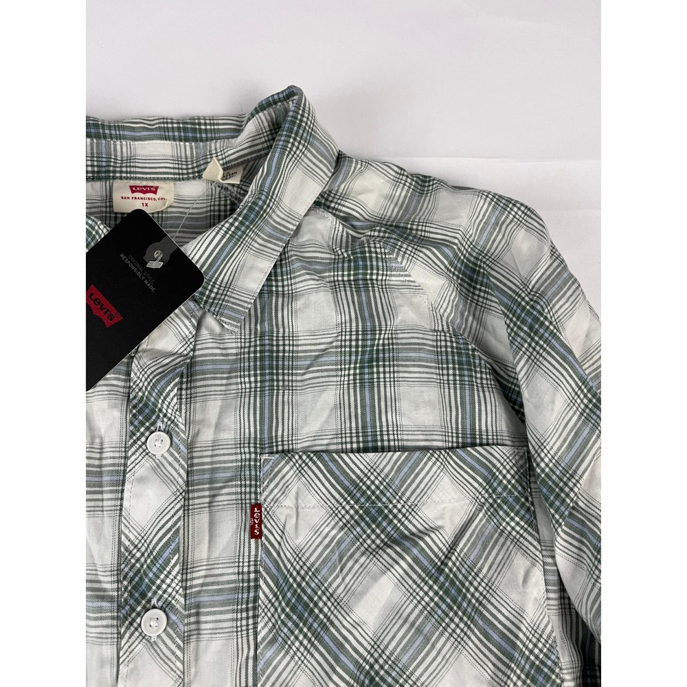Levi Strauss San Francisco Plaid Long Sleeve Button Up Shirt 1X Relaxed‎ Fit